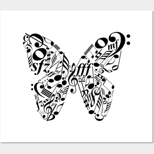 Music butterfly Posters and Art